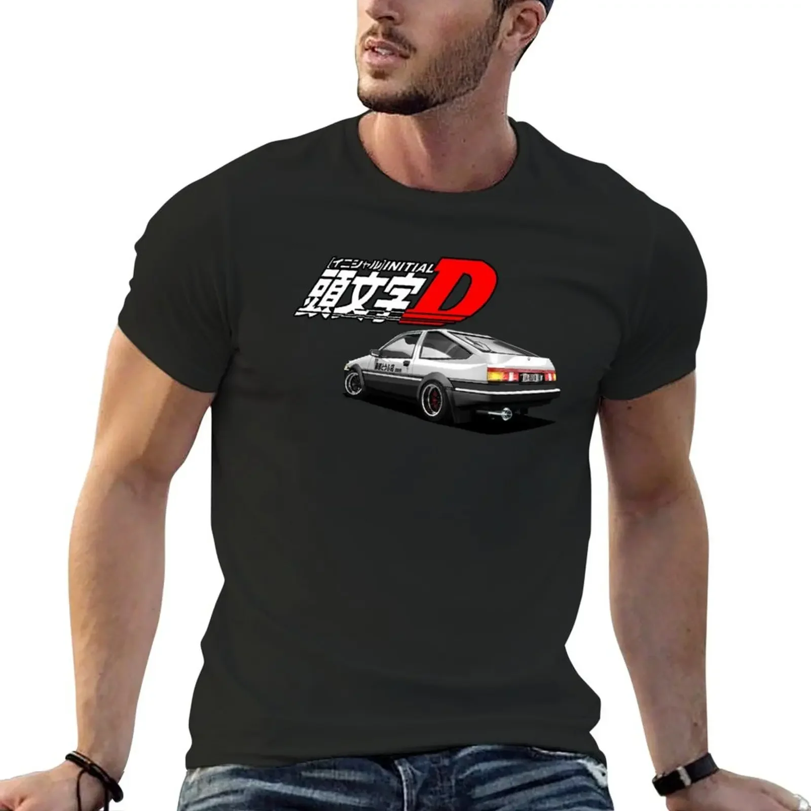 

Initial D - AE89 trueno T-Shirt summer tops plus size clothes vintage clothes workout shirts for men