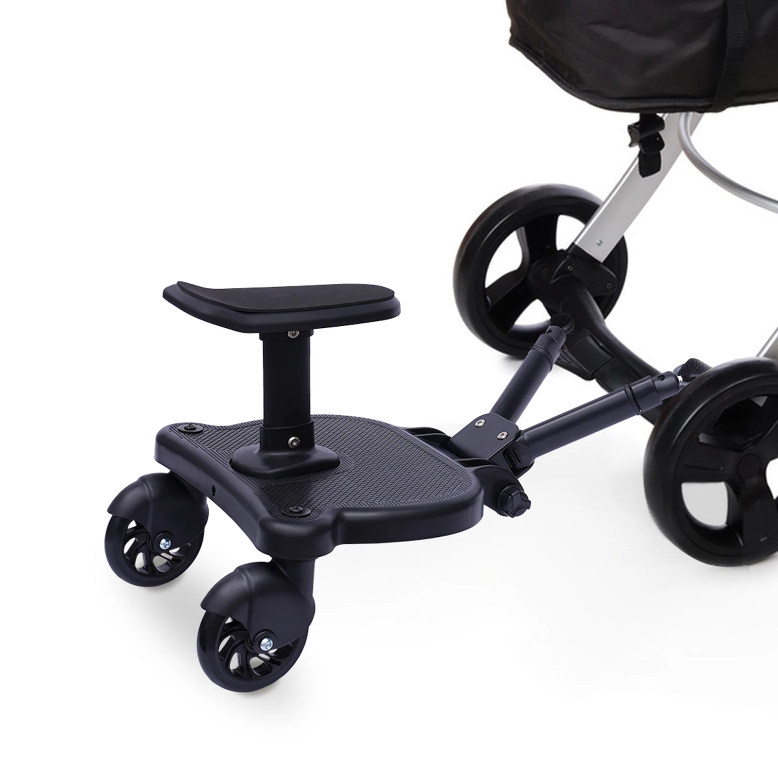 Tablero de cochecito Universal 2 en 1, Pedal de asiento con ruedas, Asiento desmontable, tablero de pie