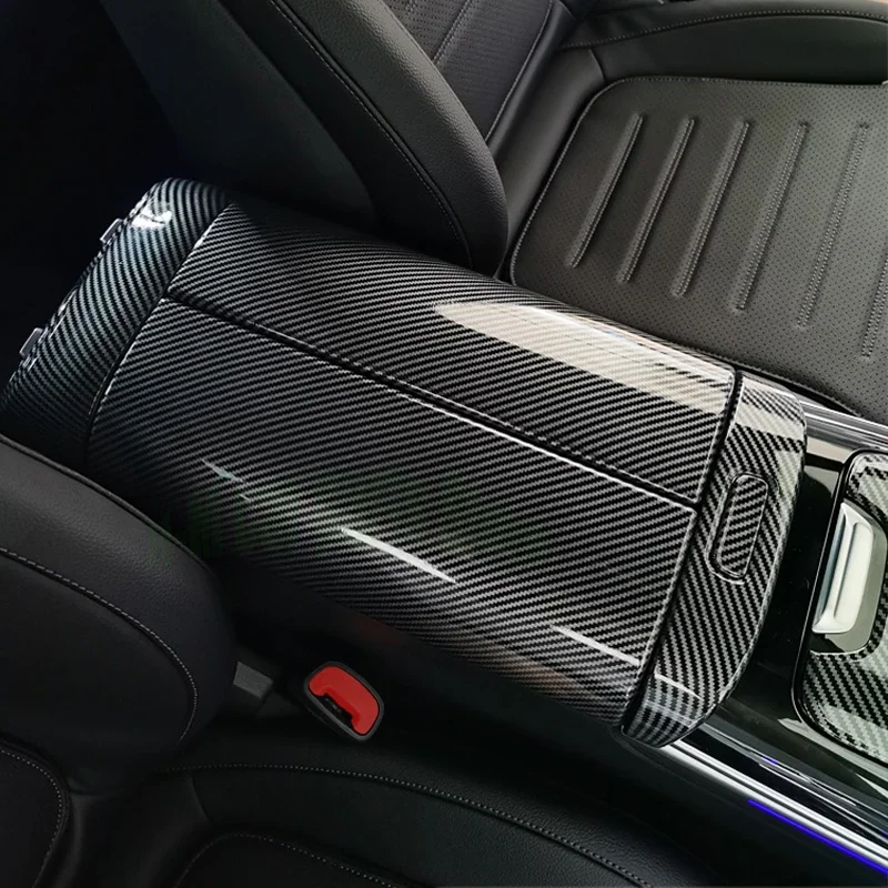 Armrest box decorative stickerFor 2022 Mercedes Benz C-class c200l c260l  central control storage box switch button sticker ABS