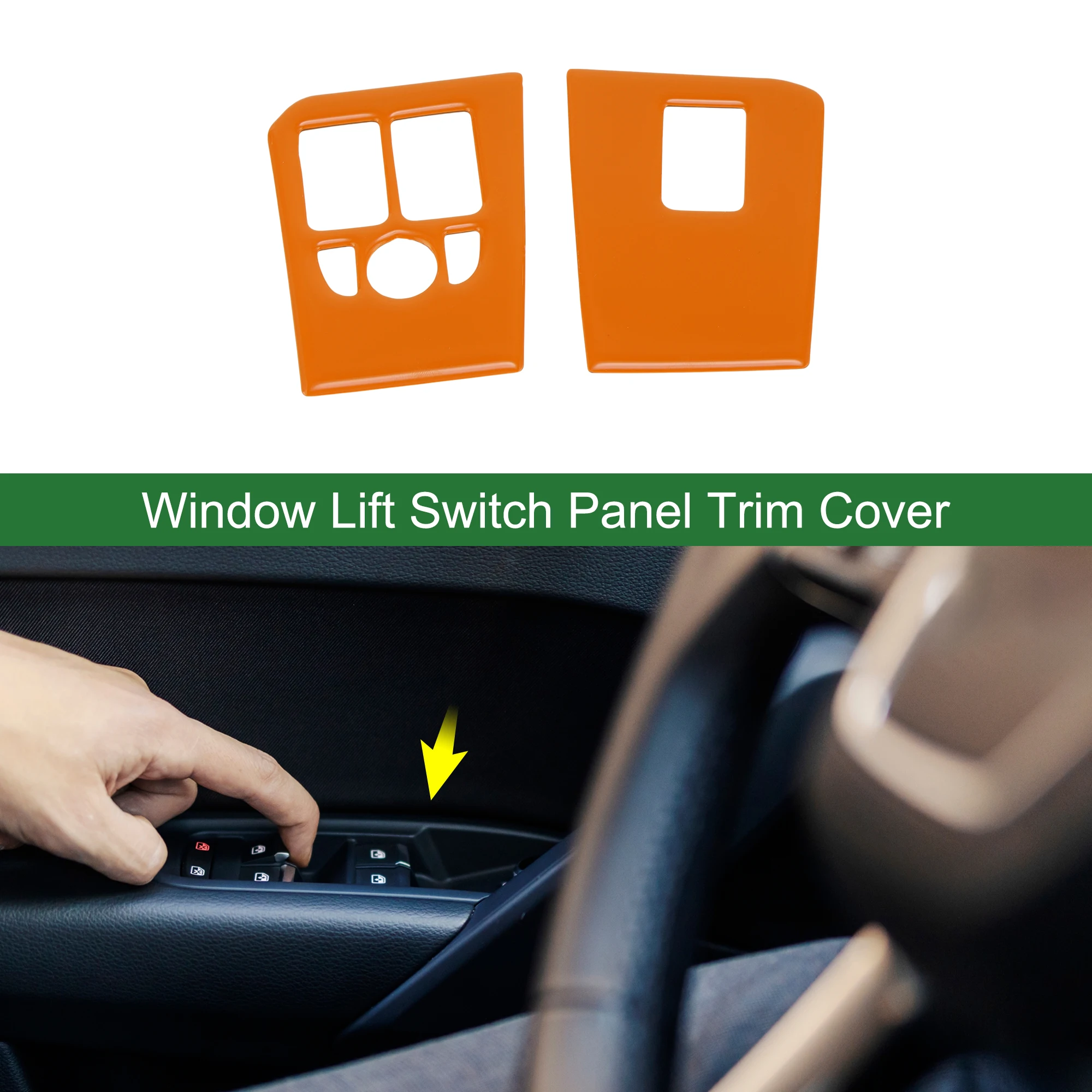 

UXCELL 1 Set Window Lift Switch Panel Trim Cover for Jaguar F-Type 2013-2024 Orange