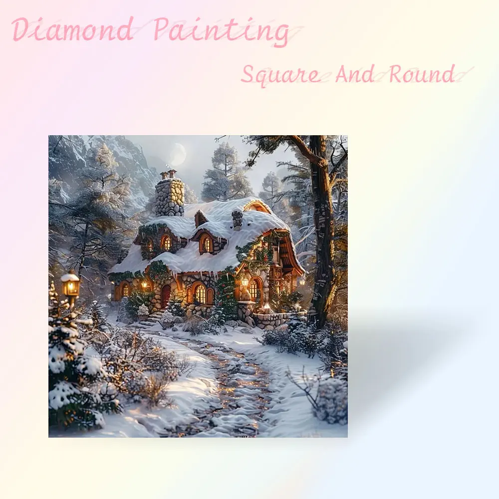 Landschaft Diamant Malerei voller Platz Runde Diamant Mosaik Winter Handwerk Kit Dekoration für Zuhause