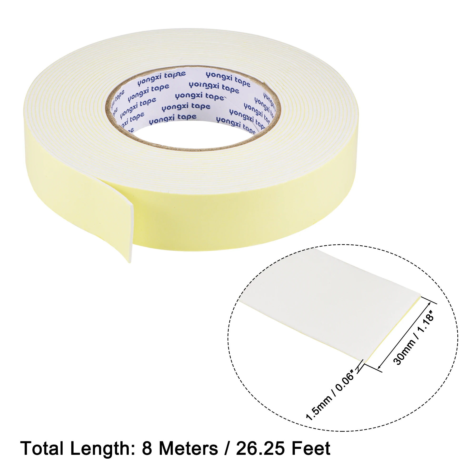 1/1.5mm Thickness Double Sided Foam Tape Strong Adhesive EVA Foam Tape Double Faced Self-adhesive Tapes Seal Strip For Furniture