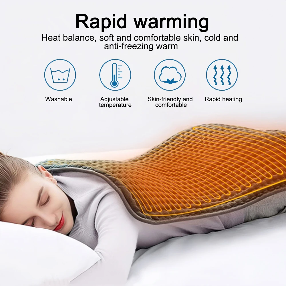 

F2 Electric Heating Pad Warming Electric Blanket Ultra-soft Velvet Body Abdomen Back Winter Warmer Blanket Thermal Massage Mat