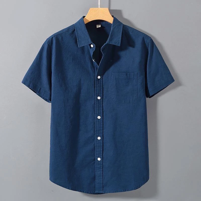 

Summer New Linen Short Sleeve Shirt Men's Casual Loose Cotton Linen Shirt Thin Breathable Fashion Urban Style Youth Outerwear
