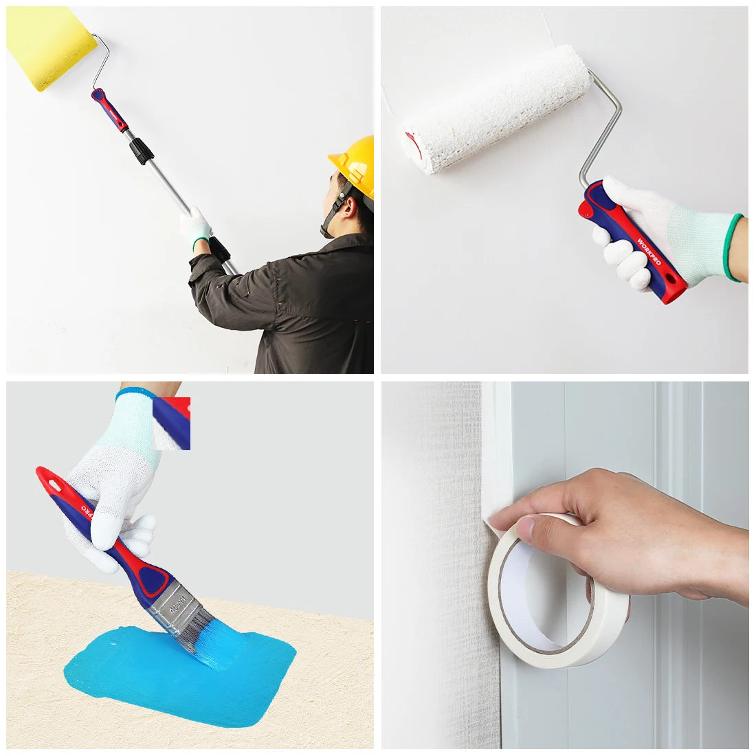 Kit de rodillos de pintura de pared multifunción, juego de pinceles de pintura para el hogar, herramientas de decoración de pintura DIY, paquete de