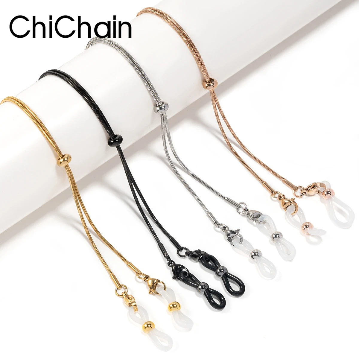 Adjustable neck strap for glasses to prevent loss; fashionable sunglasses accessory