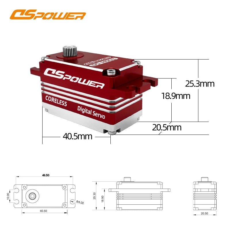 Rc Steering Servo 17KG High Speed LOW Profile Short  Digital Standard 1/8 1/10   Motor Gear RC Hobby Car Battery PWM