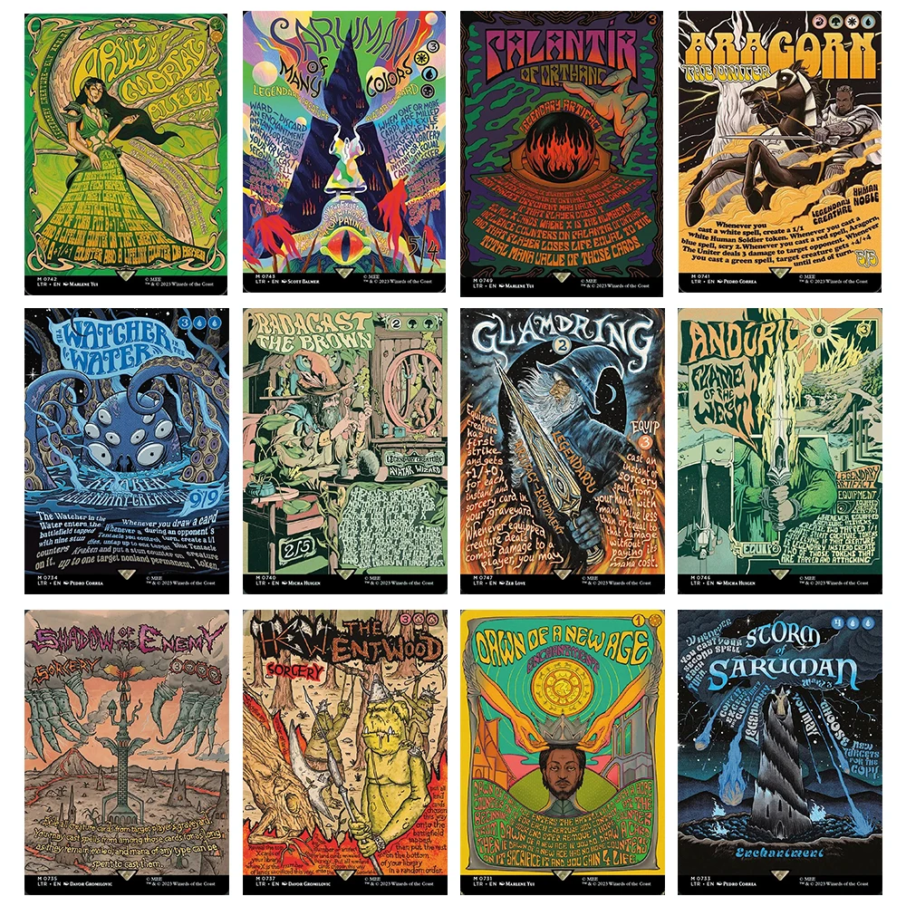 

Карты аниме «сделай сам» Magic the Gatherings Storms Карты для настольных игр glamdring palantir scorm saruman andoril Соберите рефракционные карты