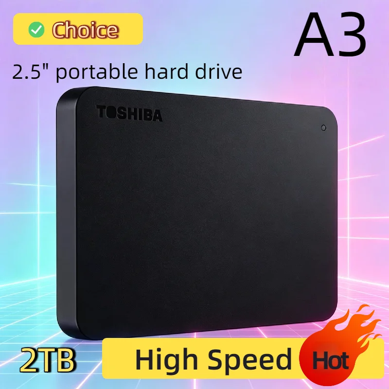 Caja de Disco Duro Externa Portátil Toshiba OEM A3 de 2.5 Pulgadas, USB 3.0, 500GB, 1TB, 2TB, para Laptop, Alta Velocidad