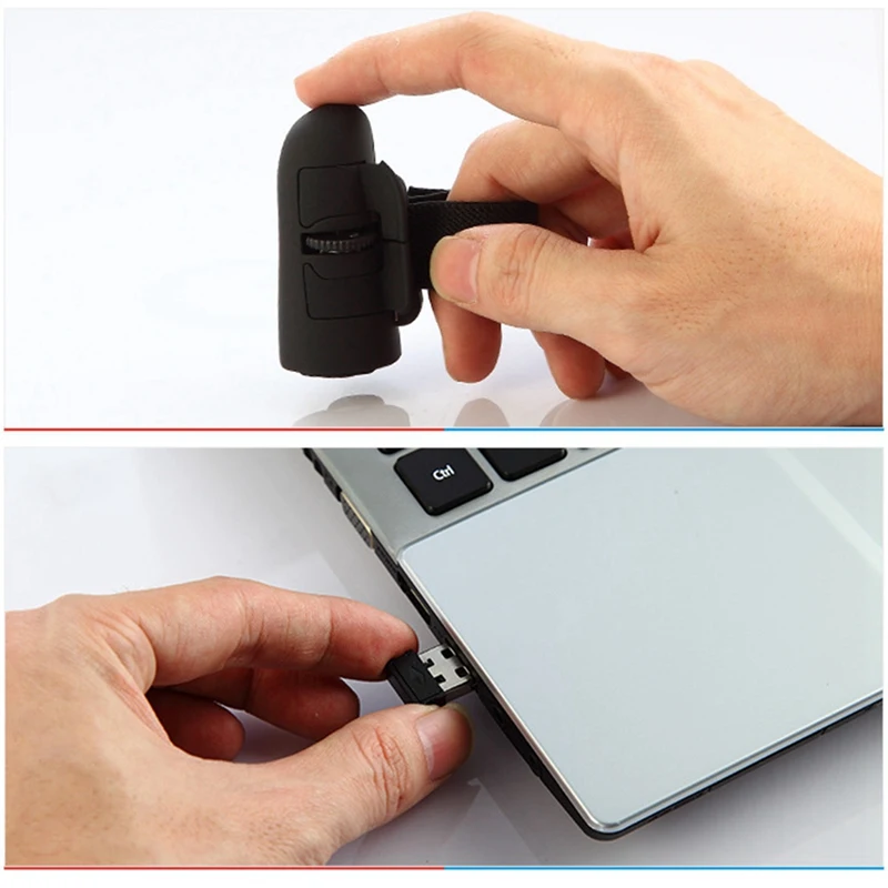 Mini 2.4G Wireless Finger Ring Mouse Ergonomic Handheld Optical Travel Mice