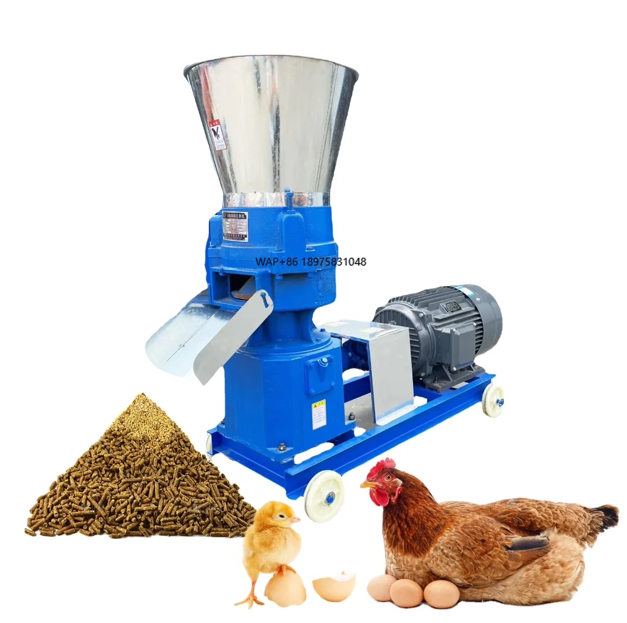 

Production of chicken duck rabbit pig sheep cow straw corn capsules by 220V small family breeding feed processing equipment