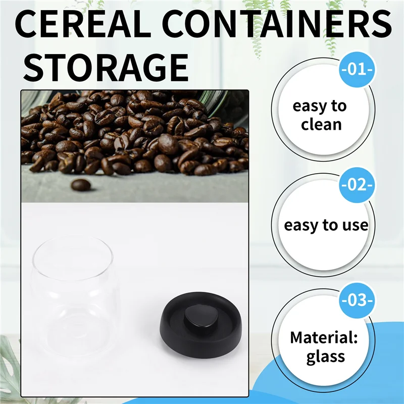 

【NEW】Coffee Bean Storage Container Glass Vacuum Jar Sealed Nordic Kitchen Storage Snack Tea Milk Powder Container Storage