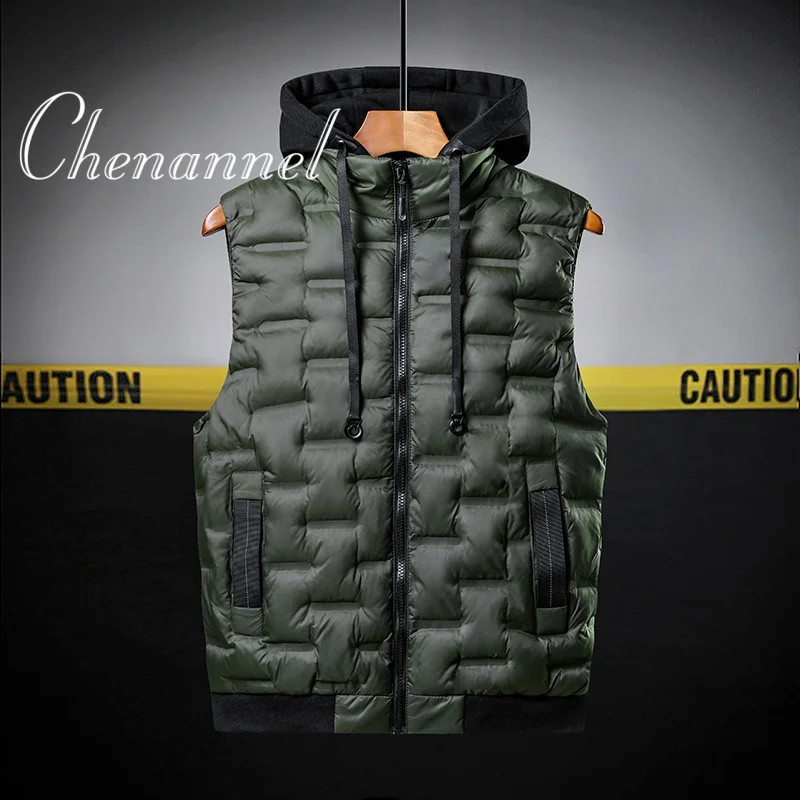 

brand Autumn Winter New Men Cotton Vest Jacket Sleeveless Down Waistcoat Jacket Male Casual Vest Coat