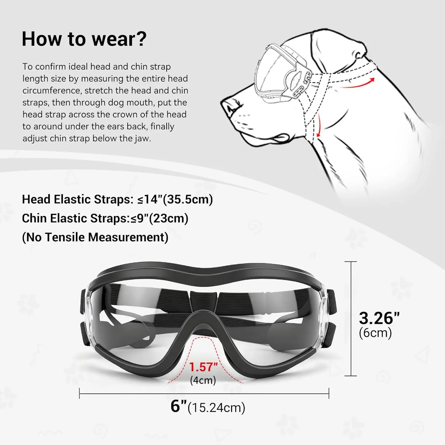 Adjustable Pet Goggles for Dogs Transparent Style Windproof Snowproof UV-blocking Large Eye Wear Protection Glasses dog supplies - view 5
