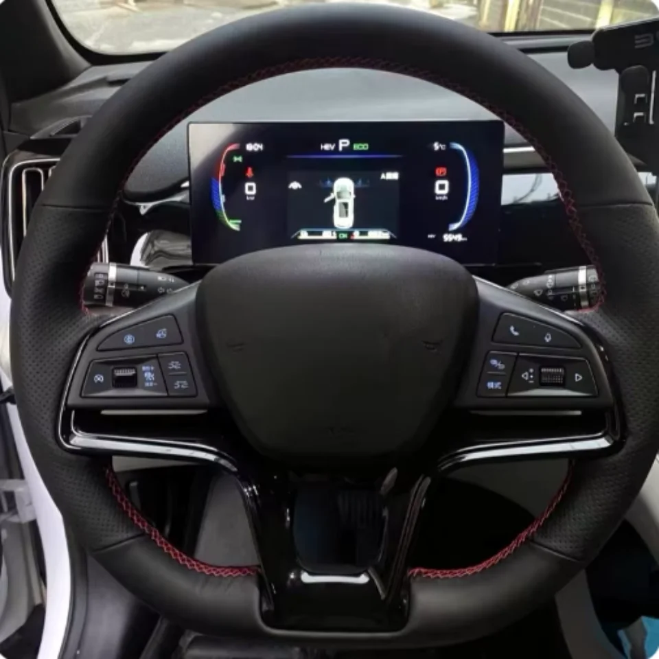 Auto Lenkrad Abdeckung Kunstleder Für BYD Song Plus Dmi Song Pro EV BYD Qin Plus 2020-2023 Lenkrad Flechten Abdeckung – Detail 1