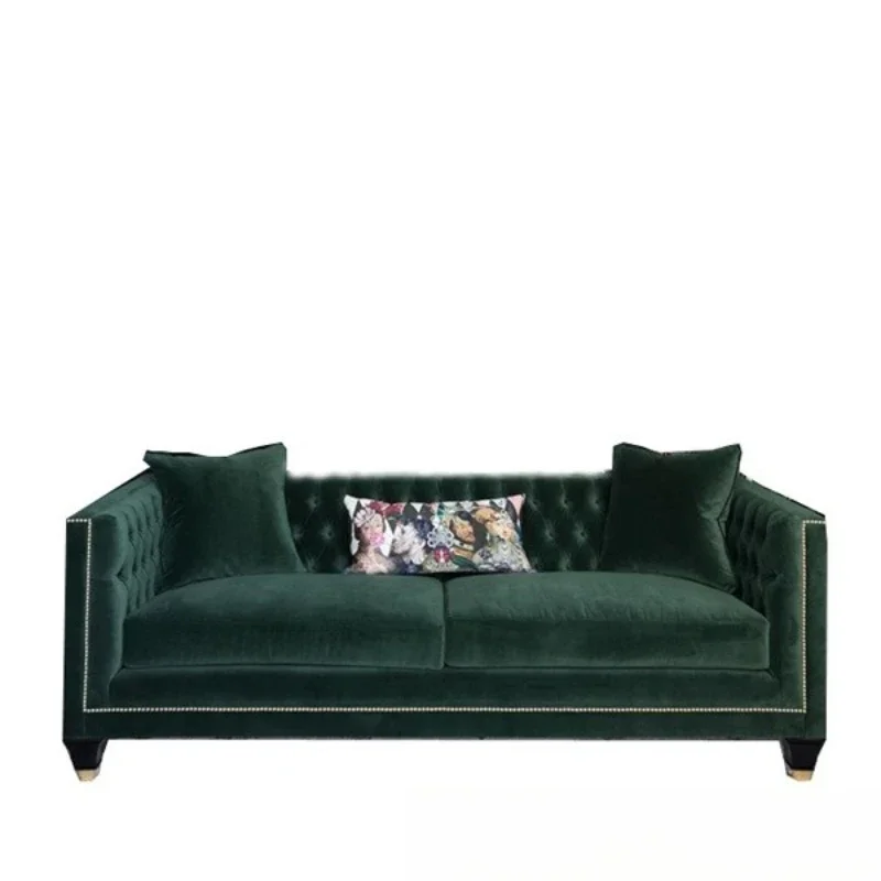 

Simple and modern fashion fabric buckle soft bag double sofa furniture cafe casual three sofa