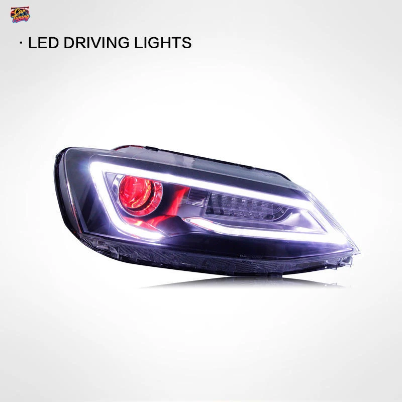 Suitable for Volkswagen New Sagitar headlight assembly modification to Audi A5 style LED daytime running lights, bi-xenon lenses