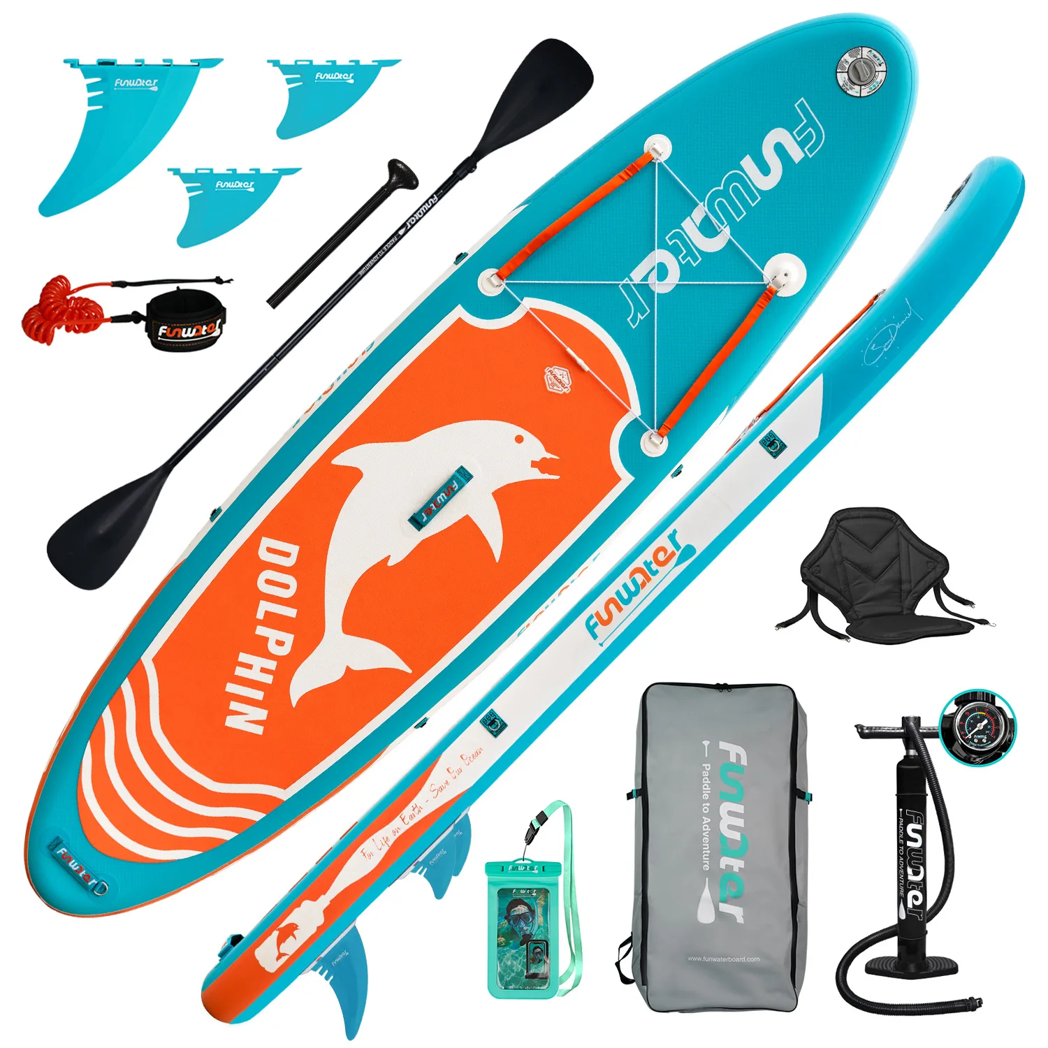 Surf Paddle Board Inflatable Surf Board SUP Water Skiing Paddle Board Complete Set of Accessories Water Skiing Board