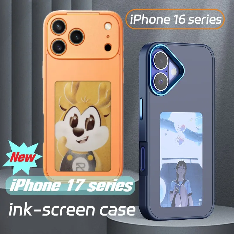

NFC 4 Color E-ink Phone Case For iPhone 17 16 15 14 13 Pro Max DIY Personalized Custom Screen Phone Cover Protection Cartoon