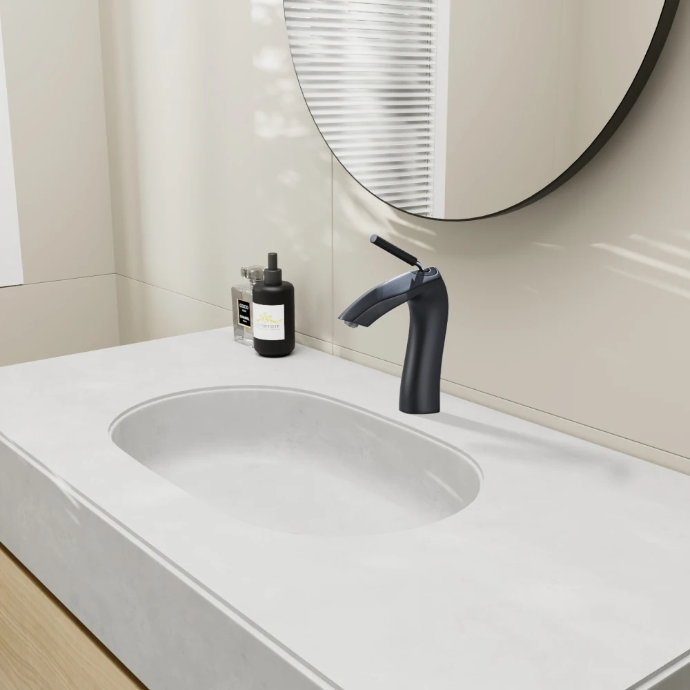 

Matte Black Single Handle Lavatory Basin Sink Faucet