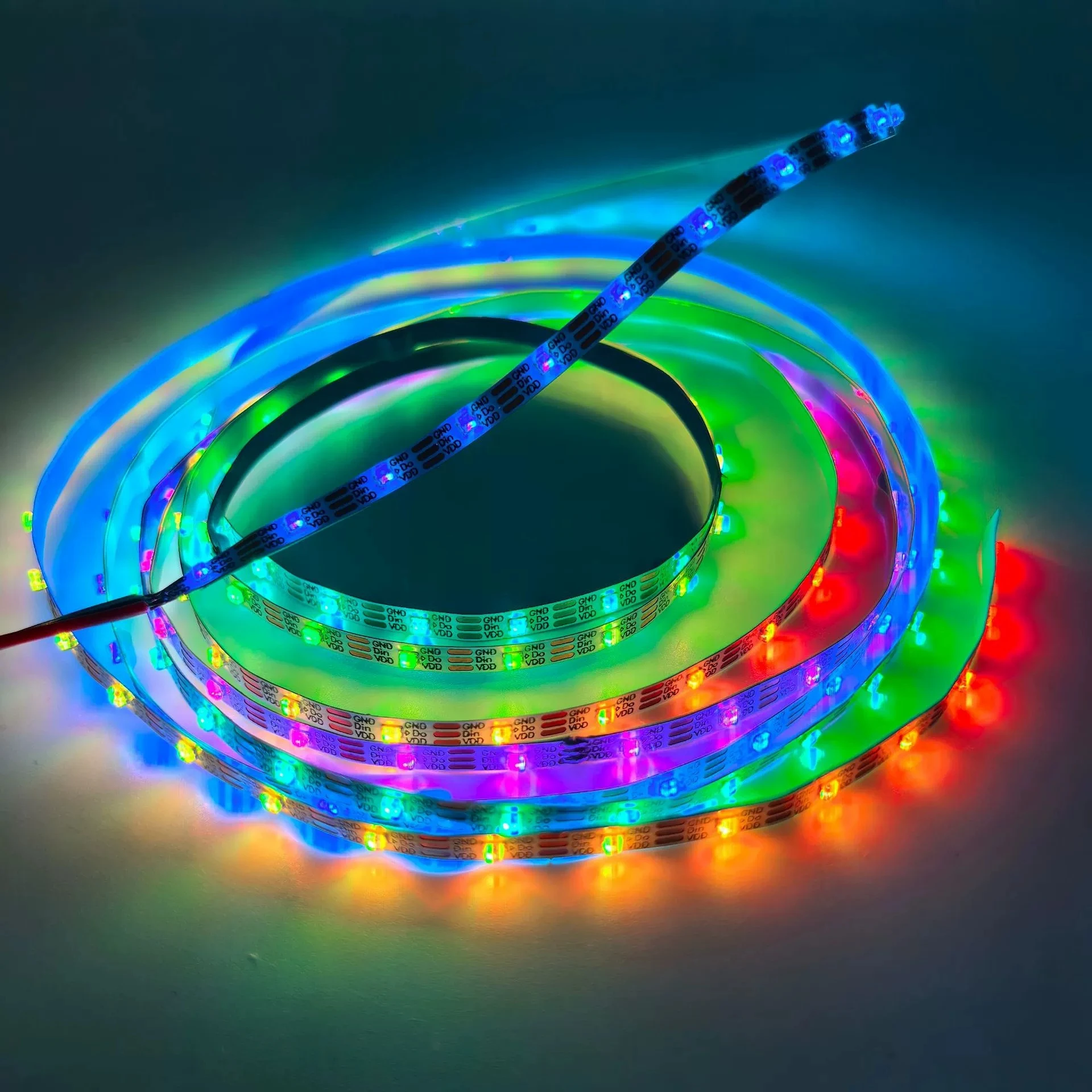 

5mm Narrow 5V RGB LED Strip WS2812 Colorful Programmable Flexible Ribbon Tape TV Backlights Home Room Bedroom Decor Strip Light