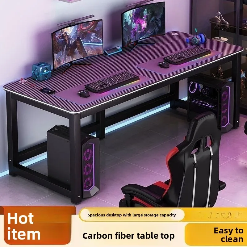 Home Office Computer Desk for Two People Gaming Desk Laptop Desk Two Person Carbon Fiber Gaming Desk Minimalist Bedroom
