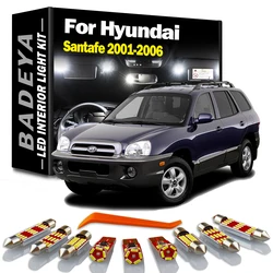 BADEYA 9Pcs Interior Dome Trunk Plate Light Kit For Hyundai Santafe Santa Fe SM I 1 MK1 2001 2002 2003 2004 2005 2006 LED Bulbs