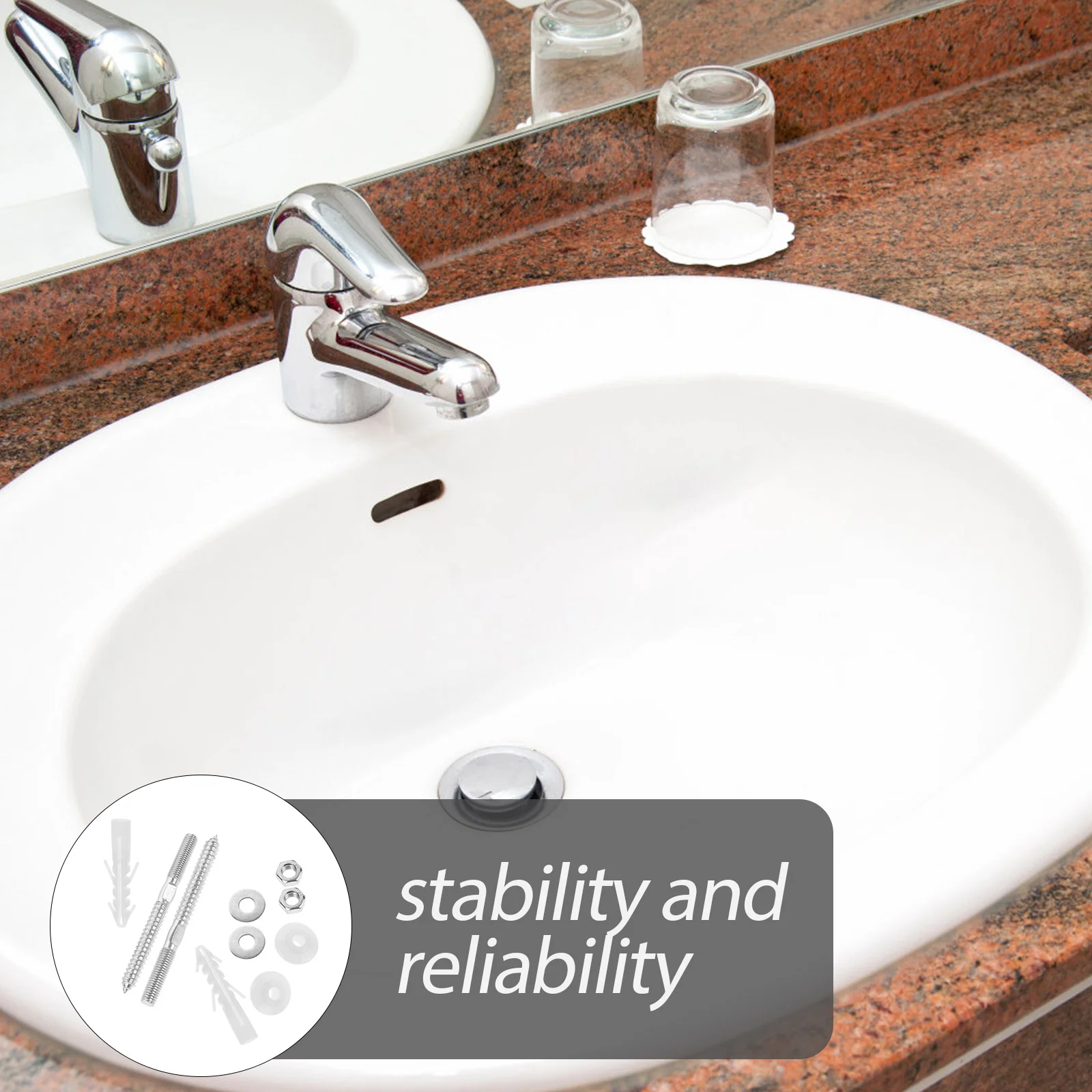 

1 set 1 Set Fastening Screw Extended Length Wash Bolts Screws Set For Durable Abs Iron Basin Fixing Kit Kitchen Basin Mounting