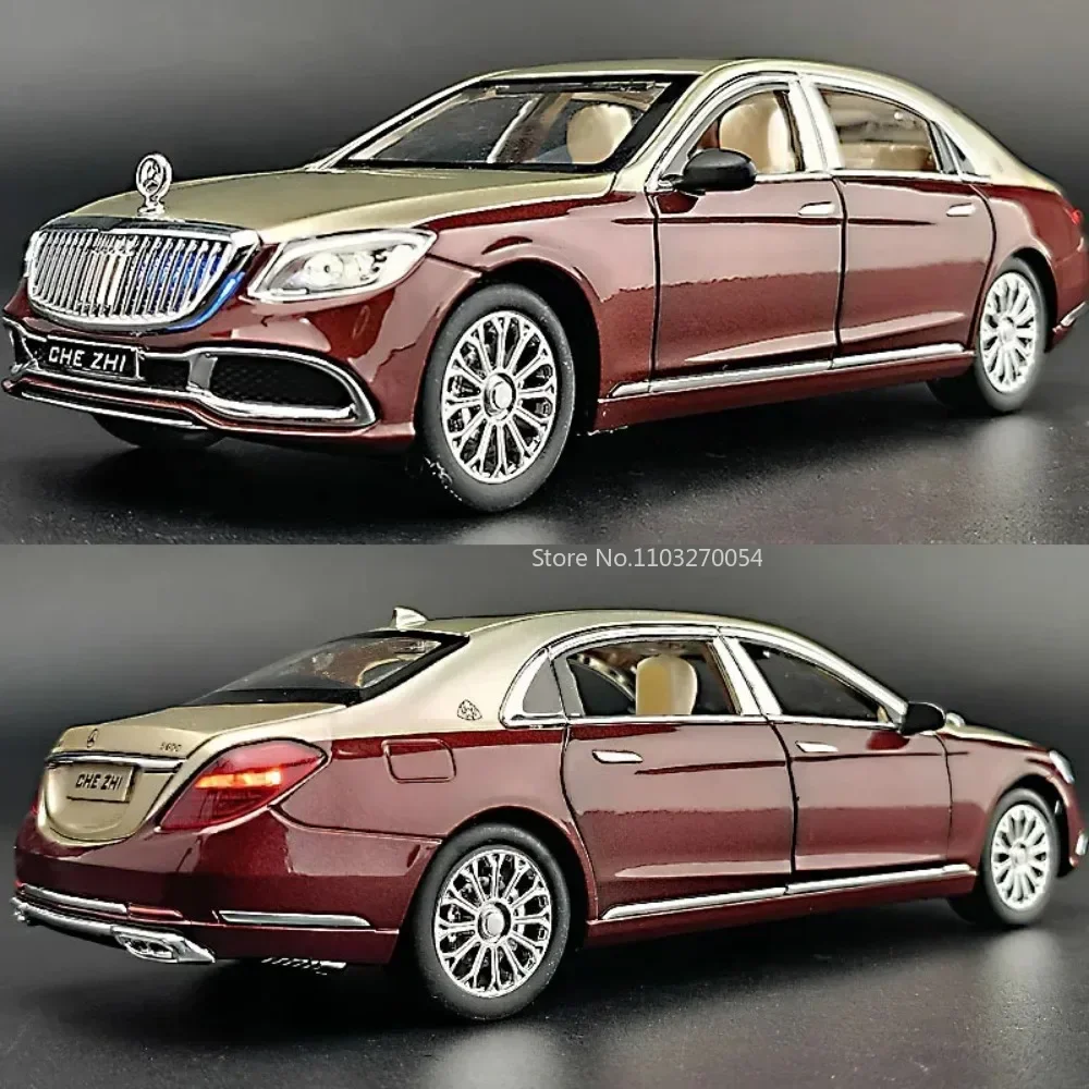 1/24 Maybach GLS600 Alloy Car Model High Simulation Diecasts Metal Toy Vehicles Sound And Light Models Cars For Boys Toys Gifts