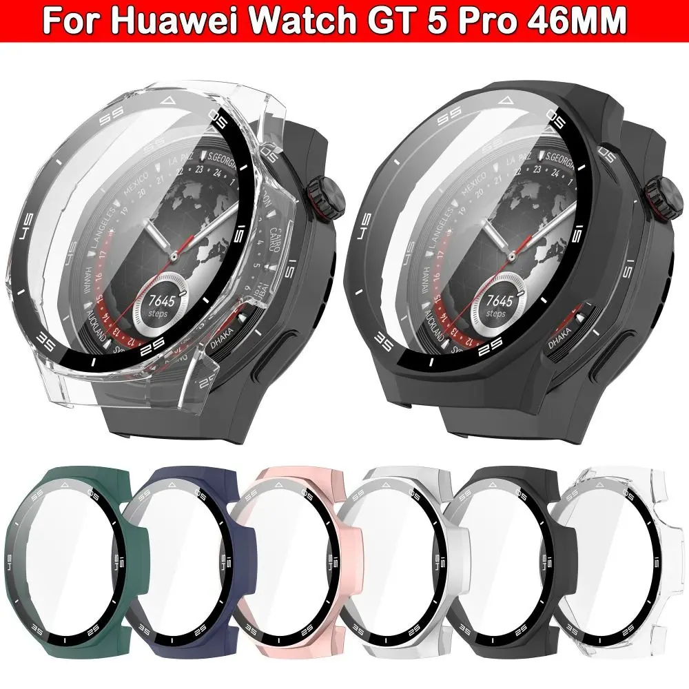 PC +Tempered Glass Case For Huawei Watch GT 5 Pro 46MM Full Screen Protector Bumper for Huawei Watch gt5 pro Protective Cover