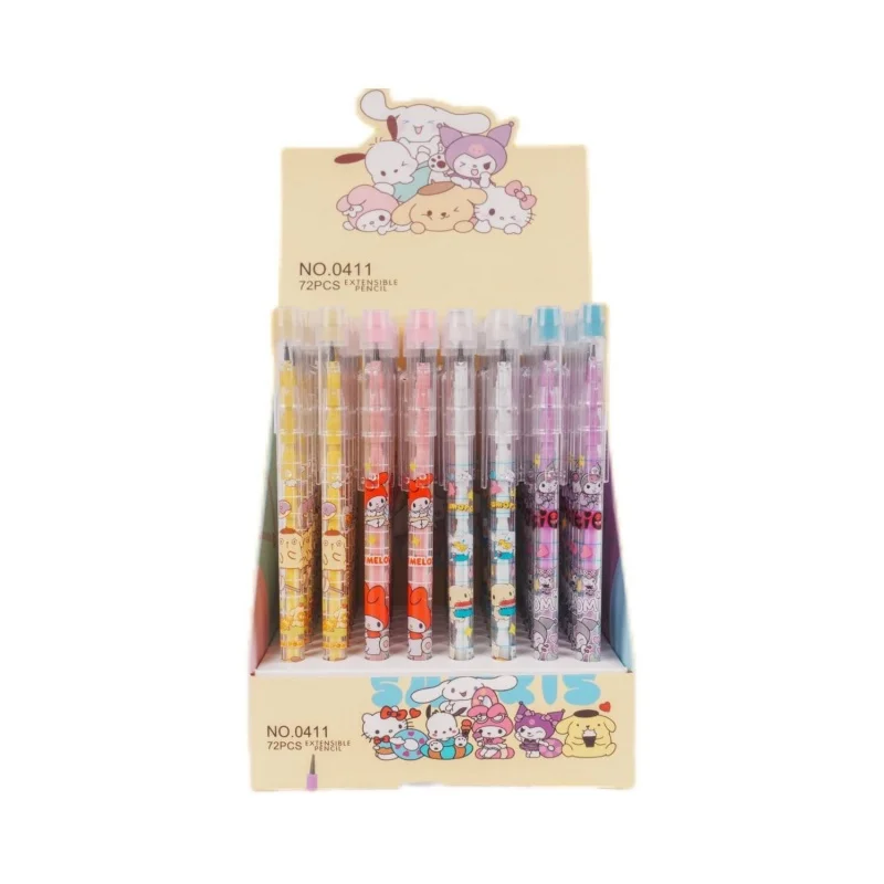 72pcs/lot Kawaii Sanrio No Sharpening Pencil Creative School Building Blocks Pencil Detachable Egg Laying Pen Kids Stationery