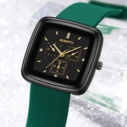 Rebirth Silicone Belt Watch Luxury Classic Wrist Watch Fashion Casual Quartz Wristwatch High Quality Women Watches