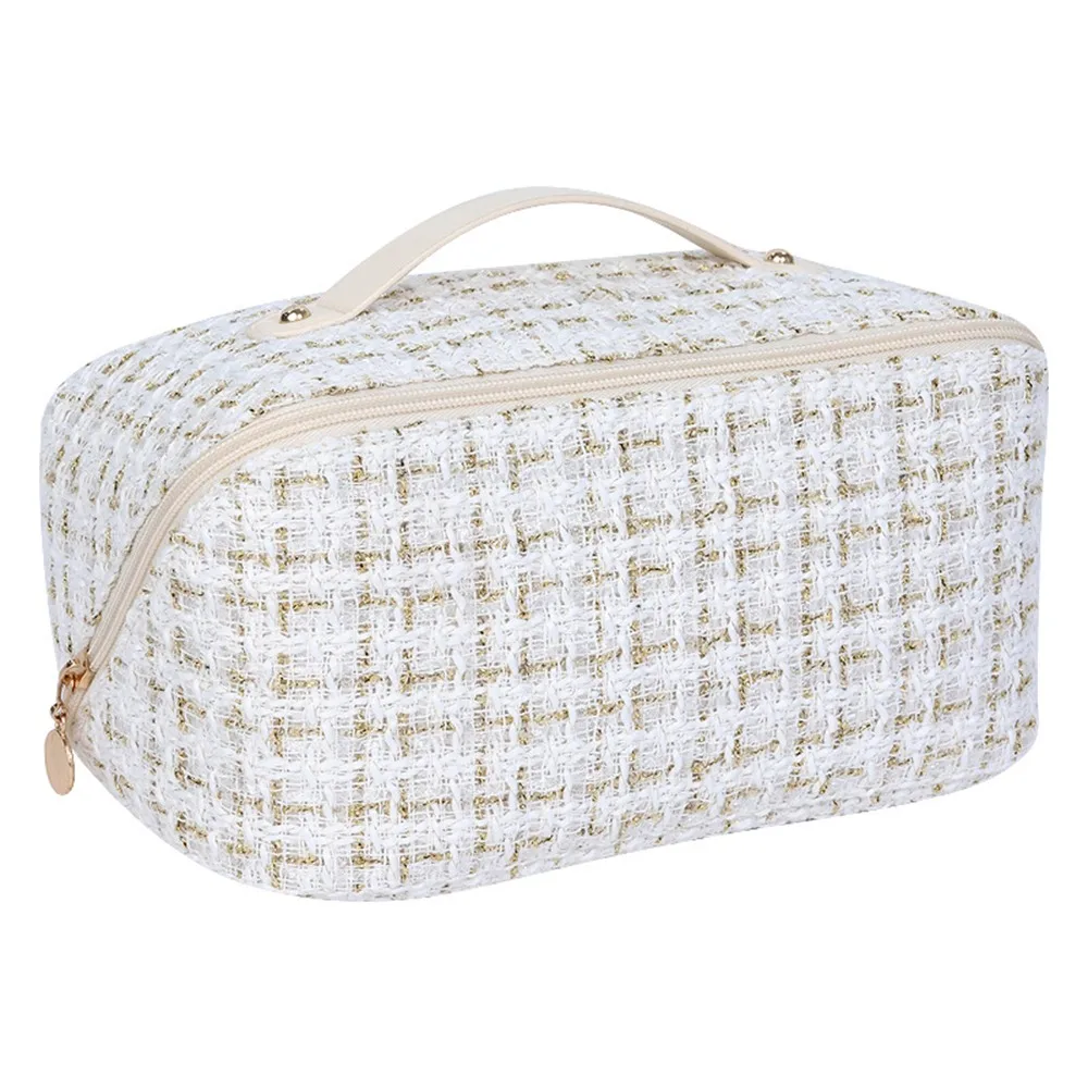 

INS Plaid Pattern Makeup Bag Multifunctional Large Capacity Toiletry Bag Portable Washbag for Women