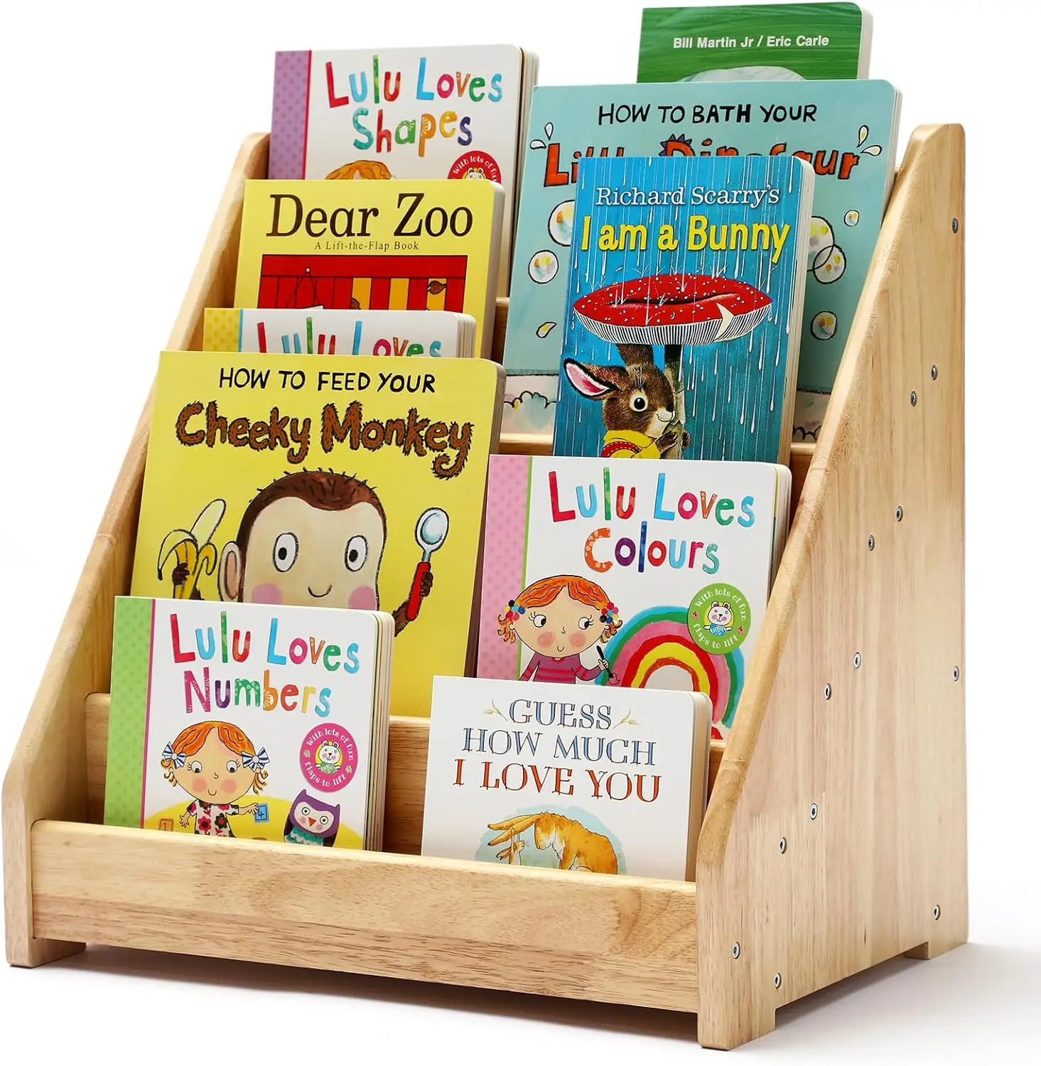 

Пятиуровневая деревянная полка-стеллаж для книг для малышей 1-5 лет с меловой доской, идеально подходит для спальни, игровой комнаты, класса