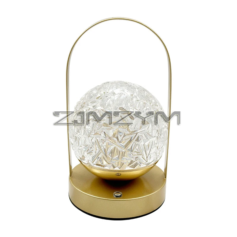 

Современная креативная Настольная лампа с хрустальным шариком, акриловая светодиодная перезаряжаемая декоративная портативная лампа, декор для кровати и комнаты, атмосферные ночники