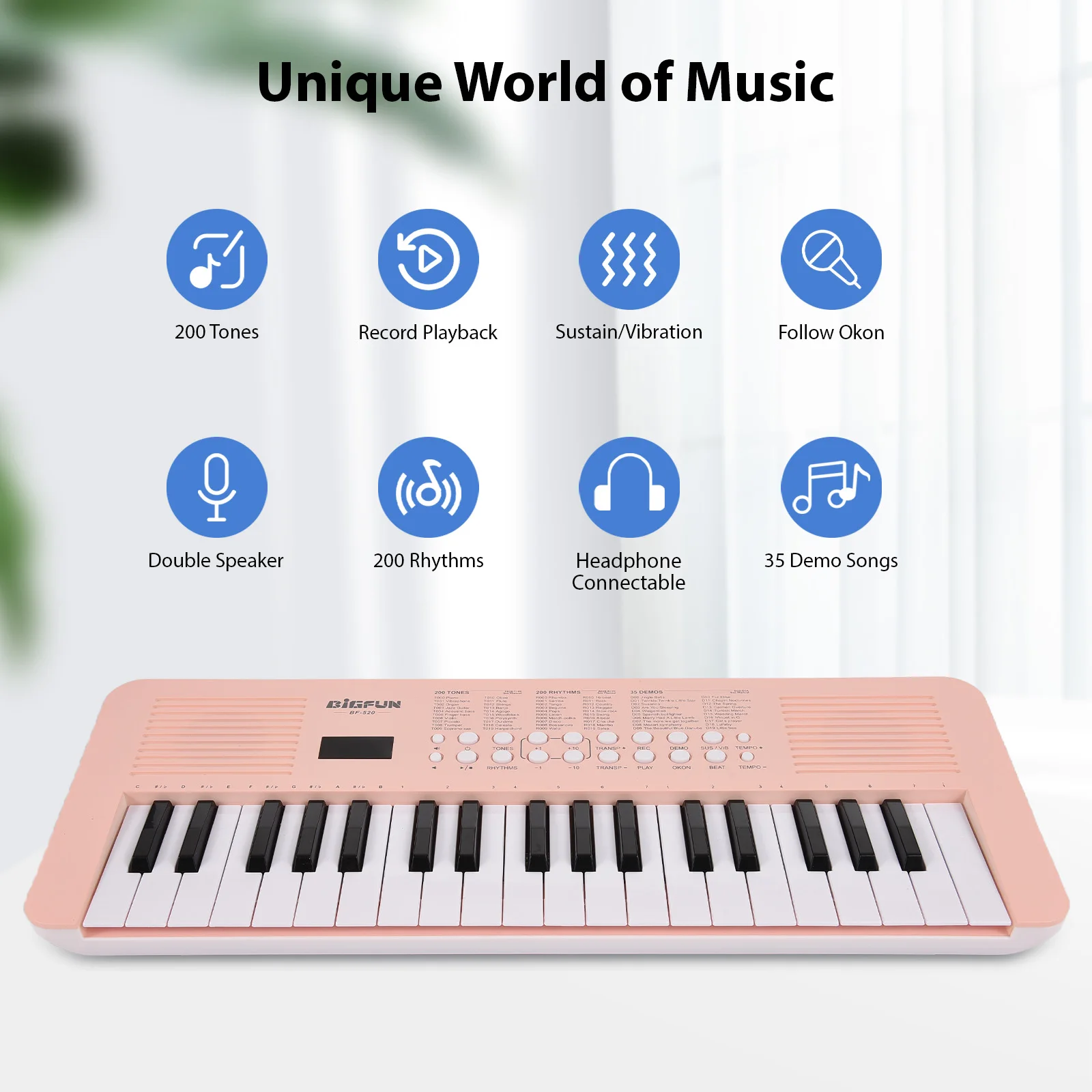 37 Key Electronic Keyboard Piano Dual Power Mode Portable Music Piano Keyboard Gift for Beginners Keyboards Piano