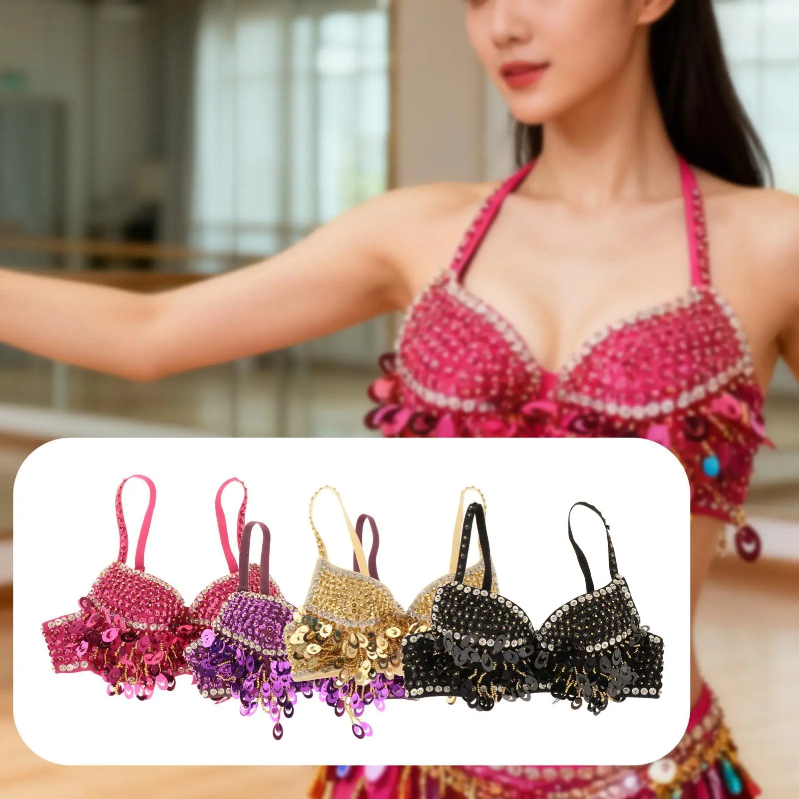 Lady's Belly Dance Bra Top Women Belly Dance Bra Glitter Belly Dance Bra Top