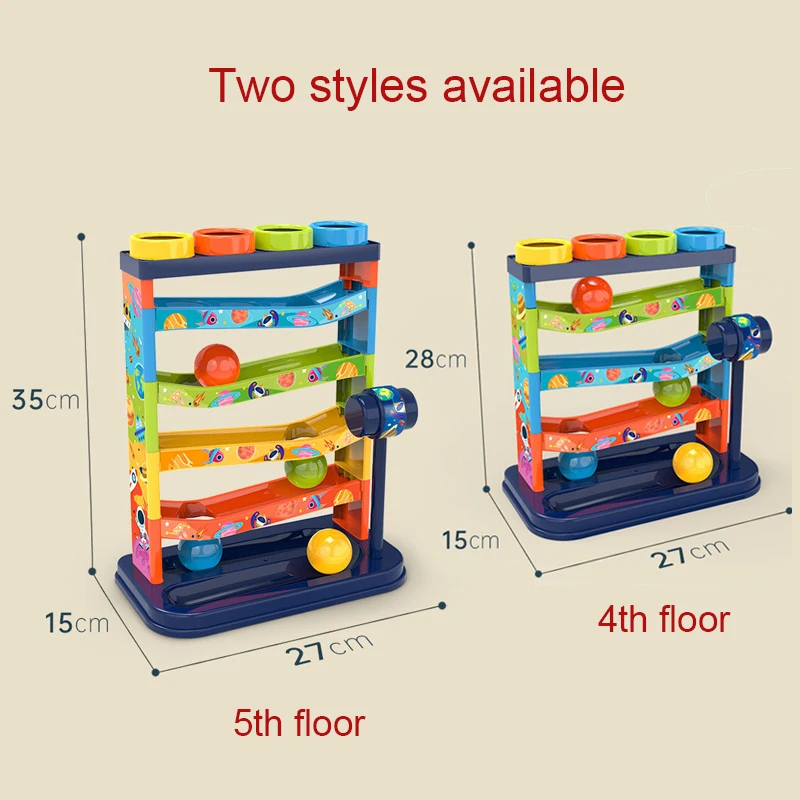 Palla impilabile Palla colorata con scorrimento a binario Palla rotolante Giocattoli educativi precoci Tavolo da impilare per musica divertente per bambini