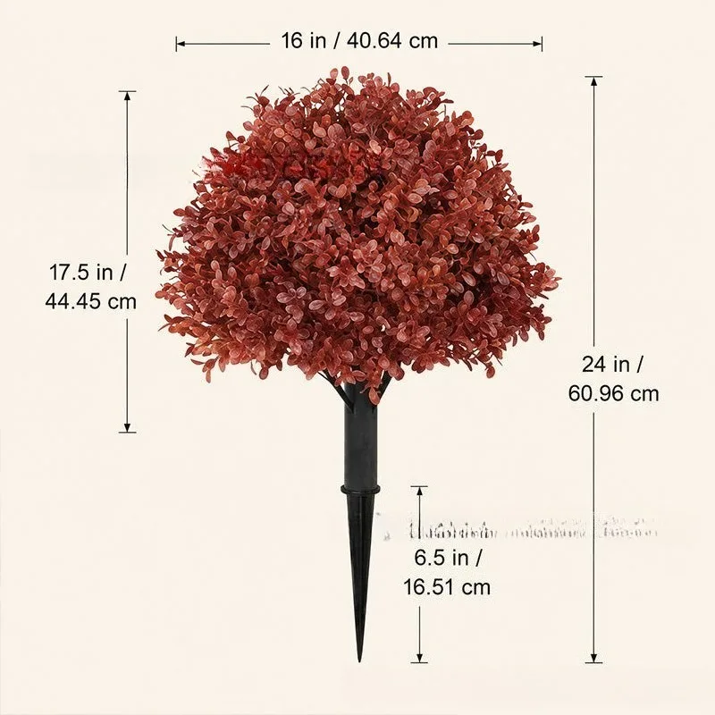 2Pcs  Artificial Eucalyptus Yellow Leaf Ground Plug Plant Fake Greenery for Courtyard Decoration Indoor Bonsai