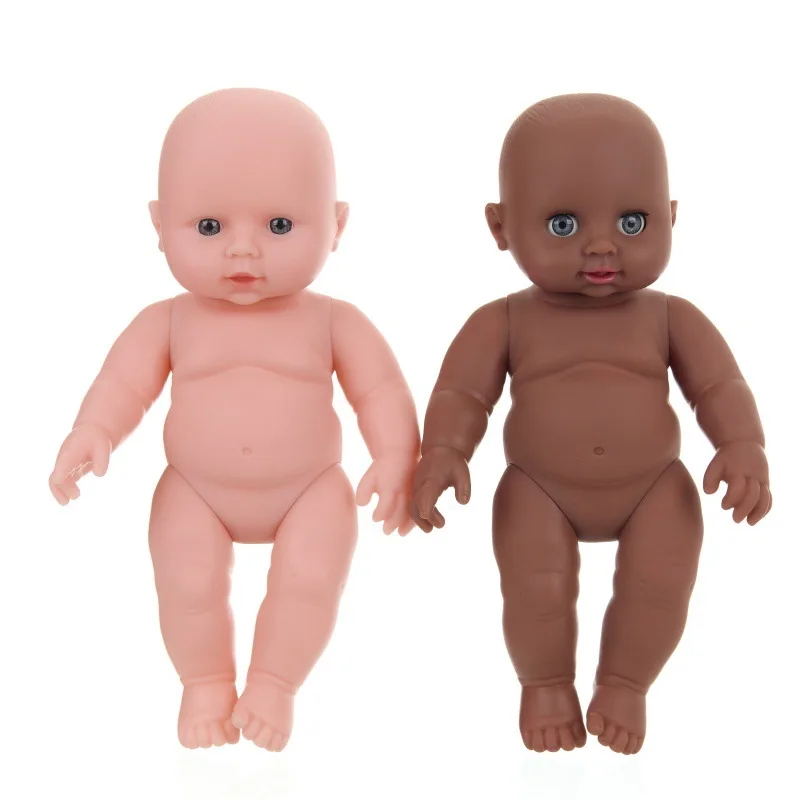 30cm boneca preta africana corpo nu vinil renascimento boneca simulação bebê todo-macio borracha brinquedo do bebê