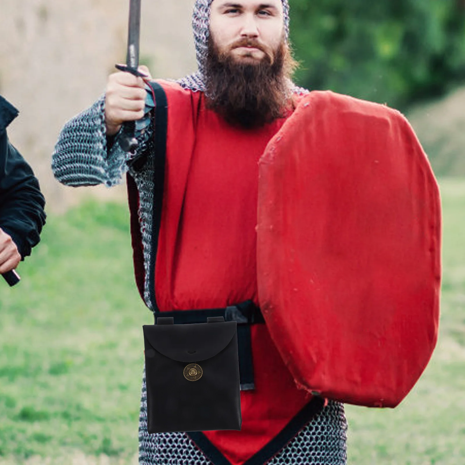 Bolsa de cintura para Cosplay del Renacimiento Medieval de PU, bolso Retro portátil, suministro para Festival de disfraces, bolsa de Cosplay Medieval