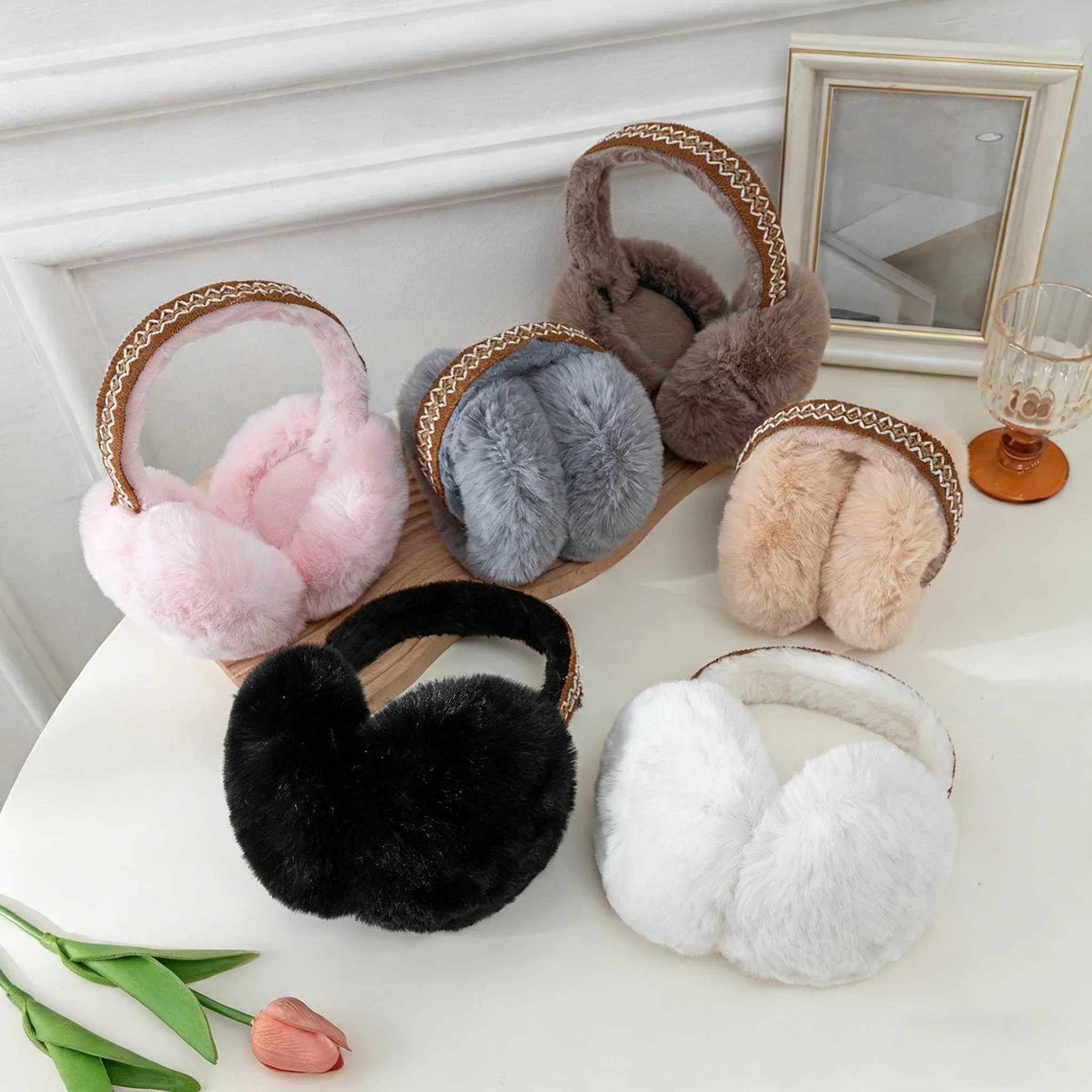 

Новые зимние плюшевые серьги, милые стильные теплые серьги для девочек, стильные студенческие серьги для отдыха, уличные замшевые обручи для волос