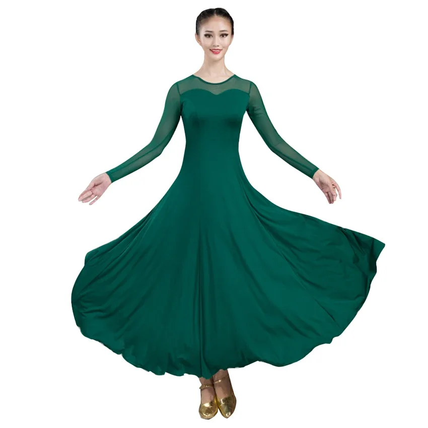 Vestido blanco de práctica de salón para mujer, disfraces de baile, vestido de Flamenco español