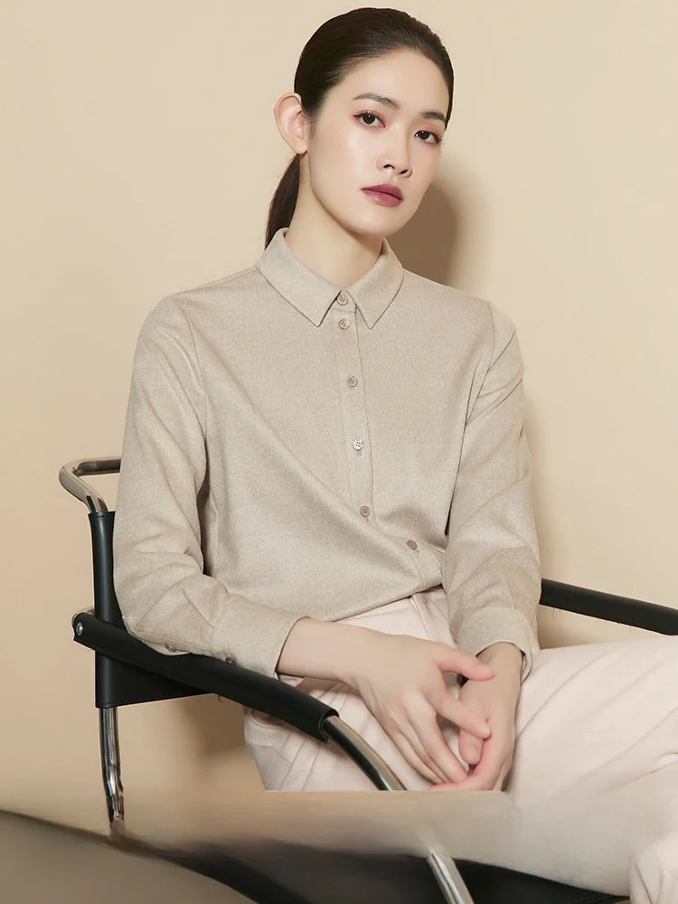 

CVANEA High-End Ultra-Thin Camere Wool irt Women's Thi Long Sve Warm Autumn Winter Faion Commute Sle Straight Cut