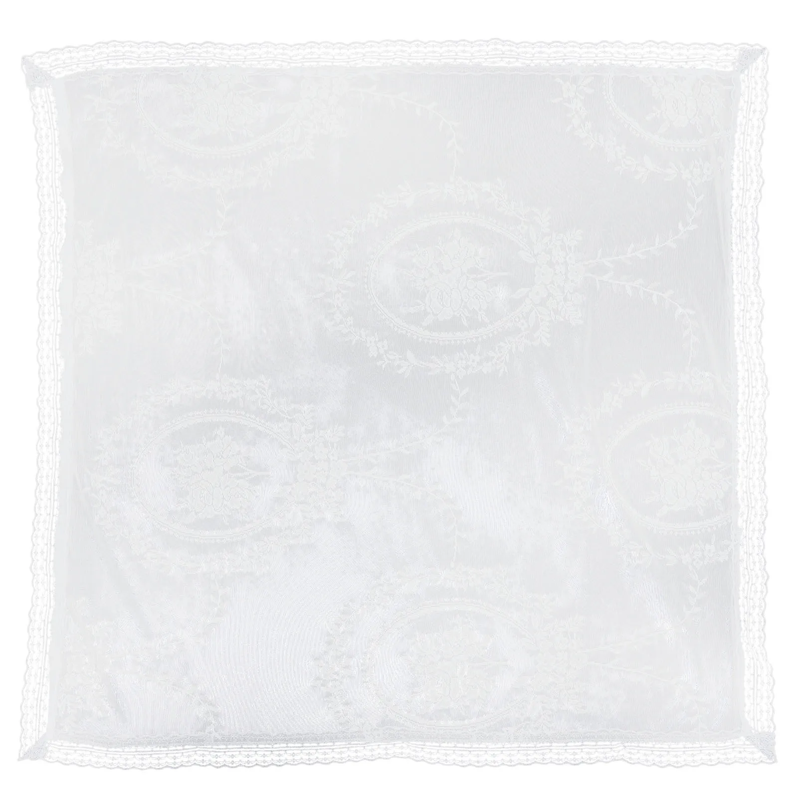 مفرش طاولة مستدير مقاس 60 بوصة، غطاء طاولة من الدانتيل الأبيض لحماية الأثاث الخارجي، قابل لإعادة الاستخدام، مقاوم للطقس، مناسبة الحديقة #3