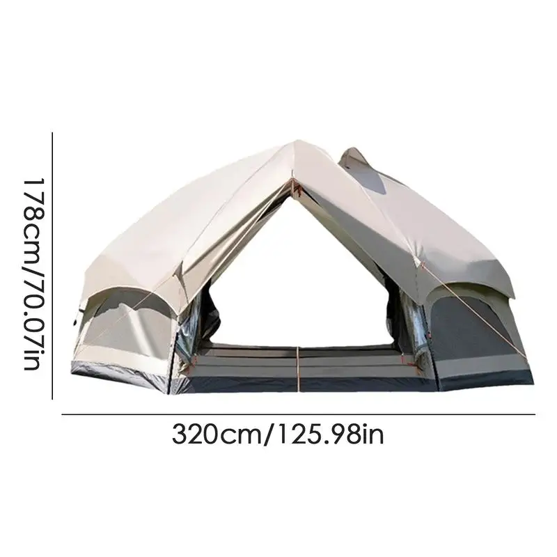 Camping Automatic Tent Folding 2 Doors Tent Double-layer Family Tent Picnicking Tent Windproof Rainproof Sun Shelter For Camping