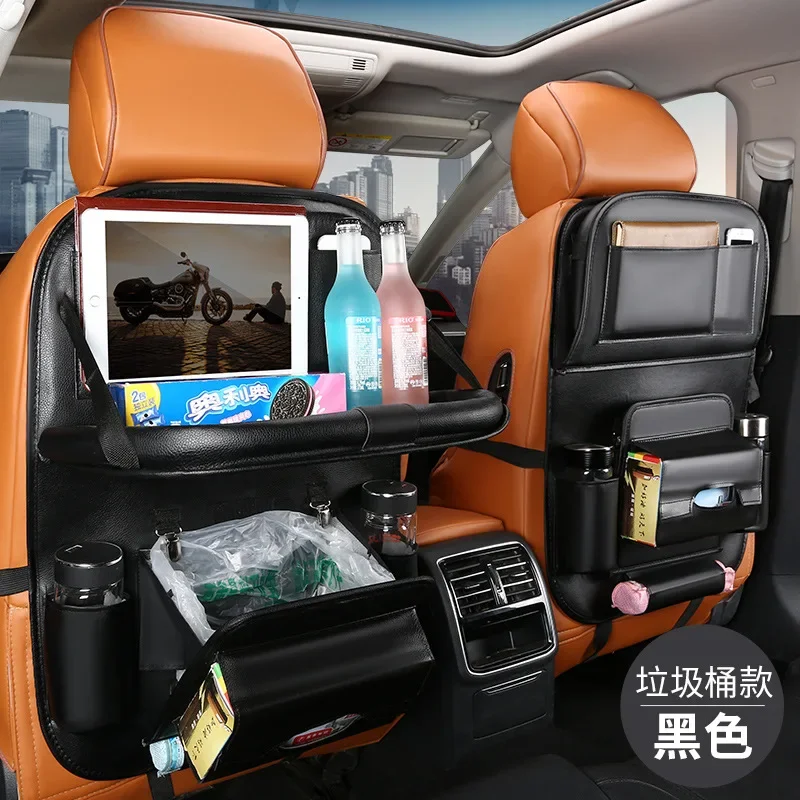 

Car Seat Back Organizer Pu Leather Pad Bag Car Storage Organizer Foldable Table Tray Travel Storage Bag Auto Accessories