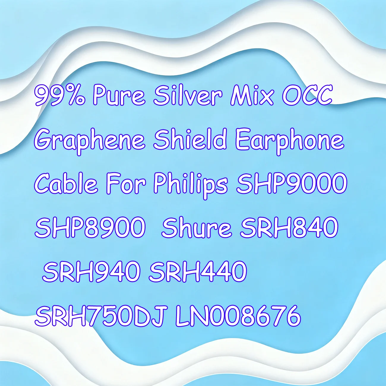 

99% Pure Silver Mix OCC Graphene Shield Earphone Cable For Philips SHP9000 SHP8900 Shure SRH840 SRH940 SRH440 SRH750DJ LN008676