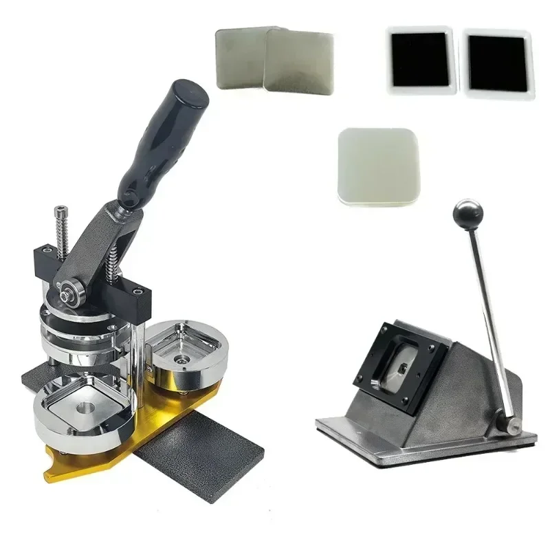 50x50mm Square Refrigerator Magnet Making Machine Set Including Machine & 100 Set Magnet Part & Cutter for Home Decoration