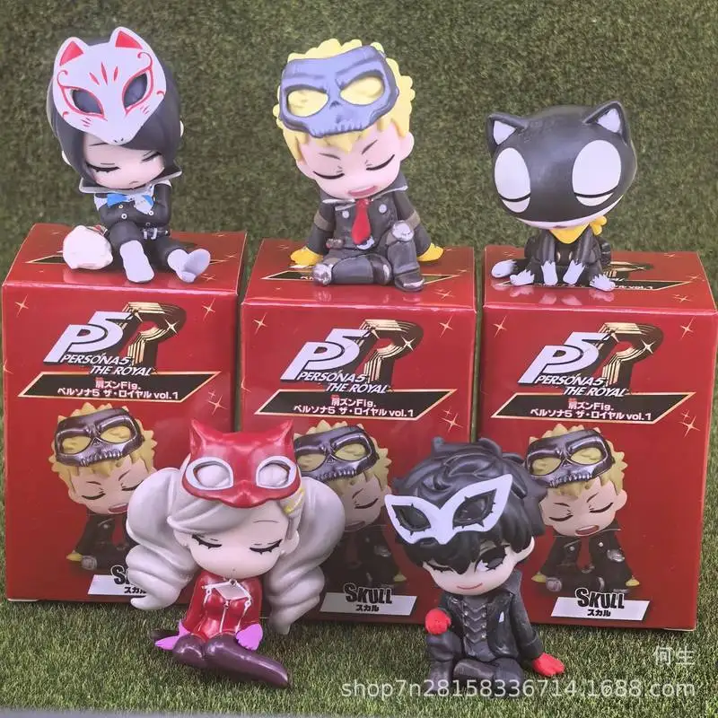 5pc Persona 5 The Royal Q Version Figure Mini Pvc Collectible Game Static Statue Toy Creativity Gift Pc Case Decoration Ornament